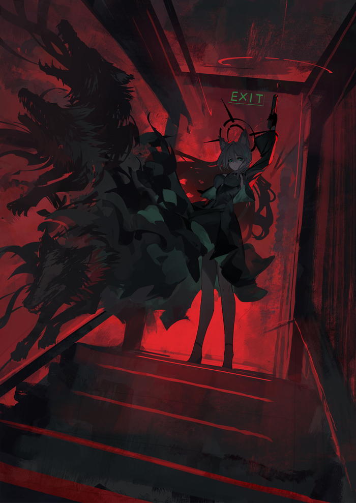 Shiroko Anime Art, , Blue Archive, Shiroko Terror