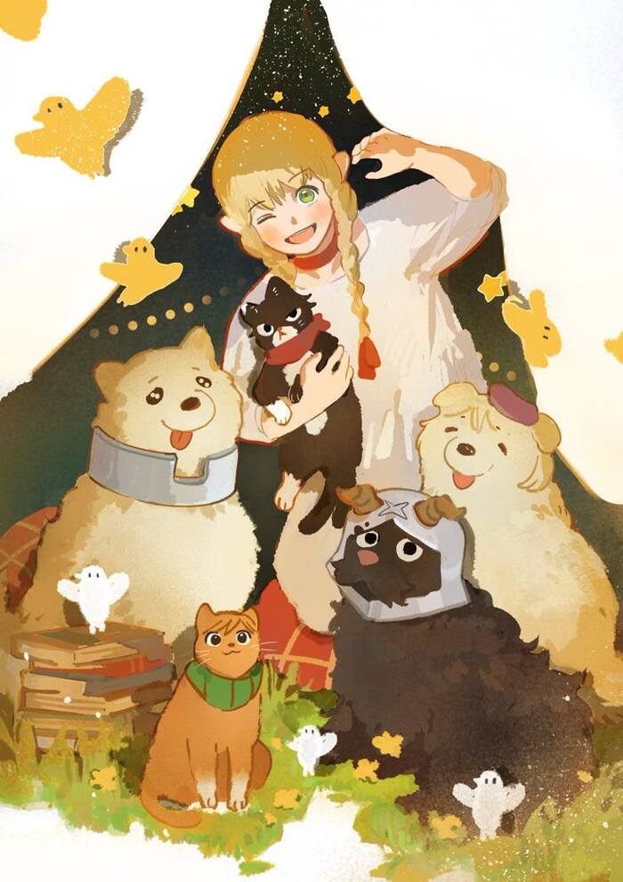   -- , , Anime Art, Dungeon Meshi, Marcille Donato, Falin Touden, Izutsumi, Laios Touden, Chilchuck Tims, Senshi (Dungeon Meshi), , 