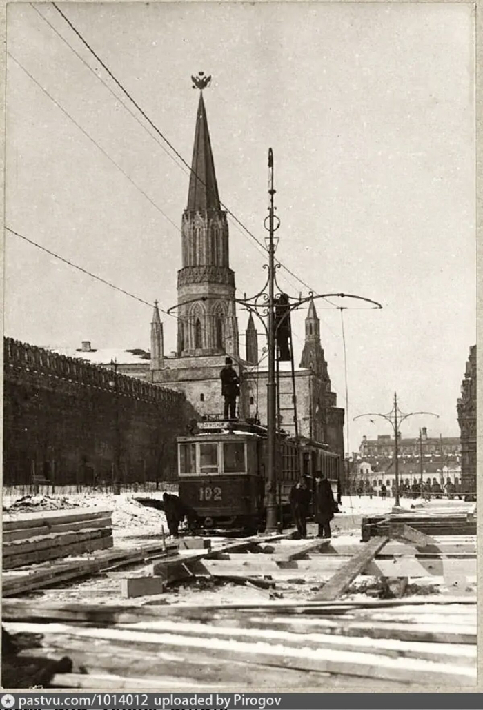 Трамвайная линия на Красной площади. Источник: PastVu