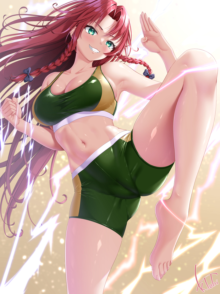 Hong Meiling Touhou, Hong, , Anime Art, , Gym uniform, Kogarashi tobi