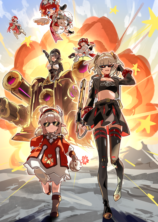 Cool girls don't look at explosions Genshin Impact, Zenless Zone Zero, , Anime Art, Klee (Genshin Impact), Burnice White (zzz), Honkai: Star Rail, Tribbie (Honkai: Star Rail), , Vill-v
