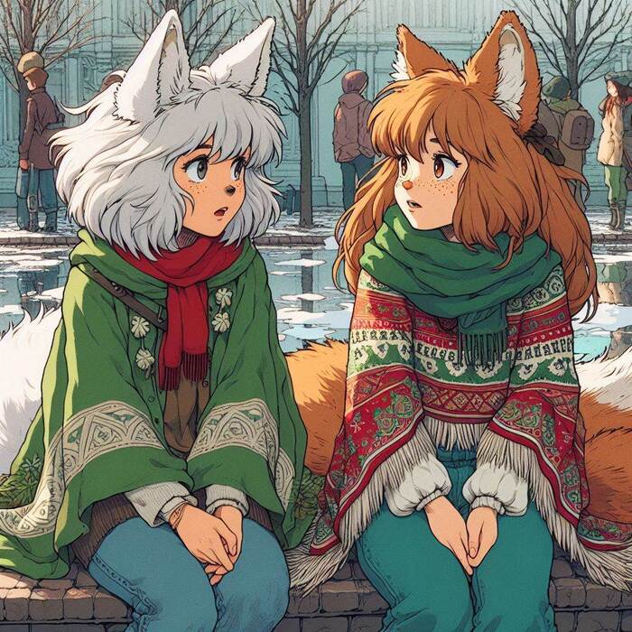 ,     ,  , , , Anime Art, Original Character, , , Animal Ears, , , , , , , Ginger & White, 