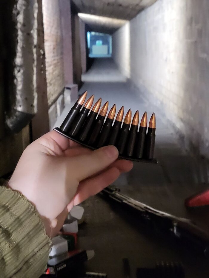 Вот такие патроны 7,62х39 на гильзах в чёрном лаке