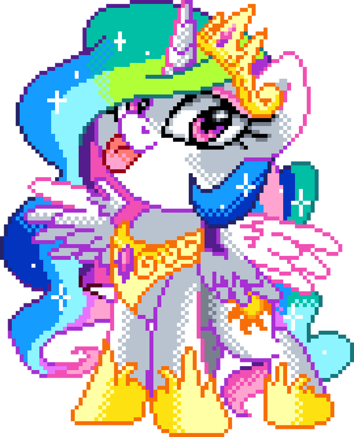  My Little Pony, Princess Celestia, Pixel Art
