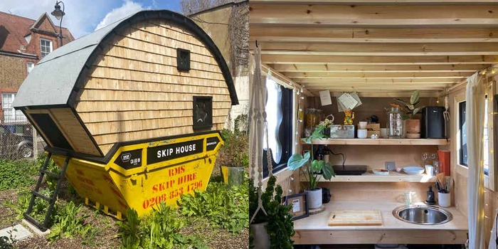 Домик дядюшки Тыквы в мусорном контейнере