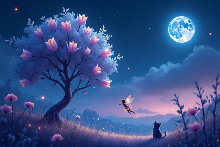 Happy March 8th! May your day be magical! - Neural network art, March 8 - International Women's Day, cat, Fairy