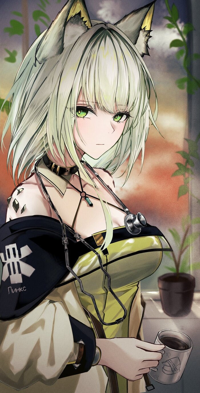  Anime Art, , Kaltsit, Arknights, Animal Ears, 