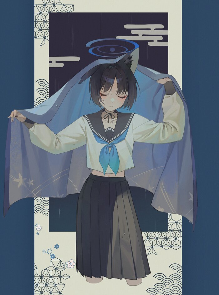 ׸  , Anime Art, , , Blue Archive, Kikyou, Animal Ears,  