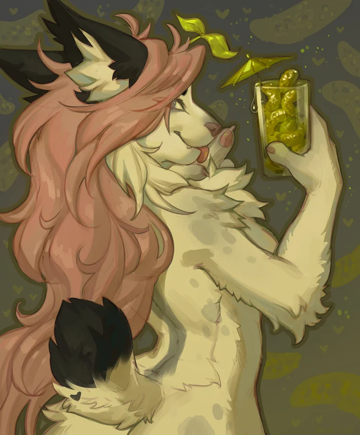 Girls - Furry, Anthro, Art, Furry lynx, Furry Skunk, Hioshiru, Longpost