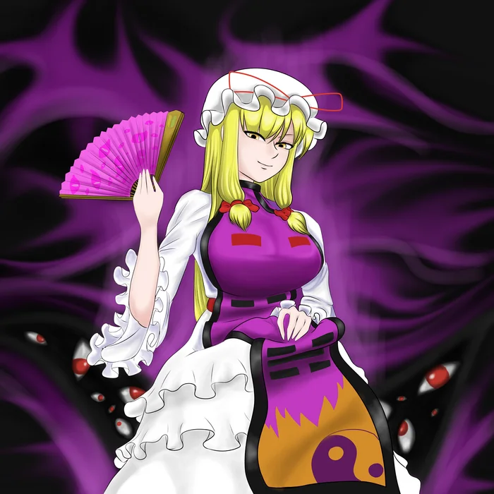 Юкари - Моё, Touhou, Yakumo Yukari, Девушки, Аниме, Арт