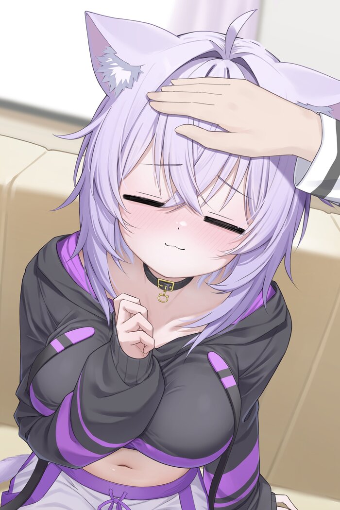 Nekomata Okayu #004 , Anime Art, Hololive, , Animal Ears, , , 