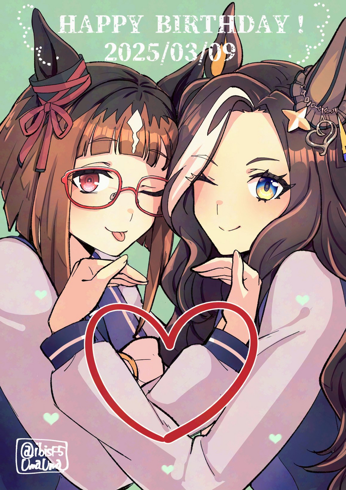 Transcend & Daring Heart    09.03 , Anime Art, Uma Musume Pretty Derby, Transcend (umamusume), Animal Ears,  