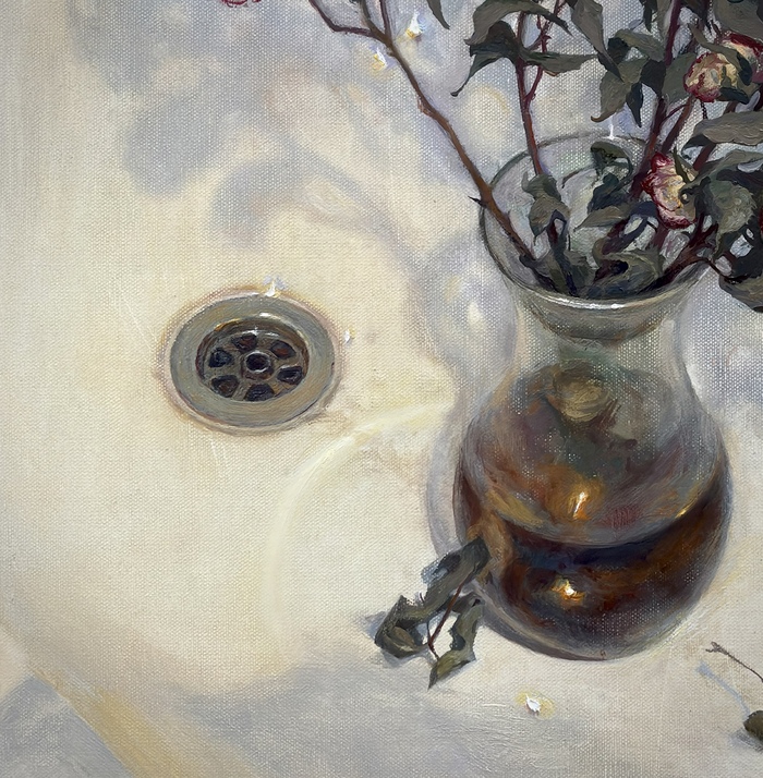 Фрагмент. «Мартовский букет» 2024г. 60х60см. Холст. Масло. Вячеслав Милюхин