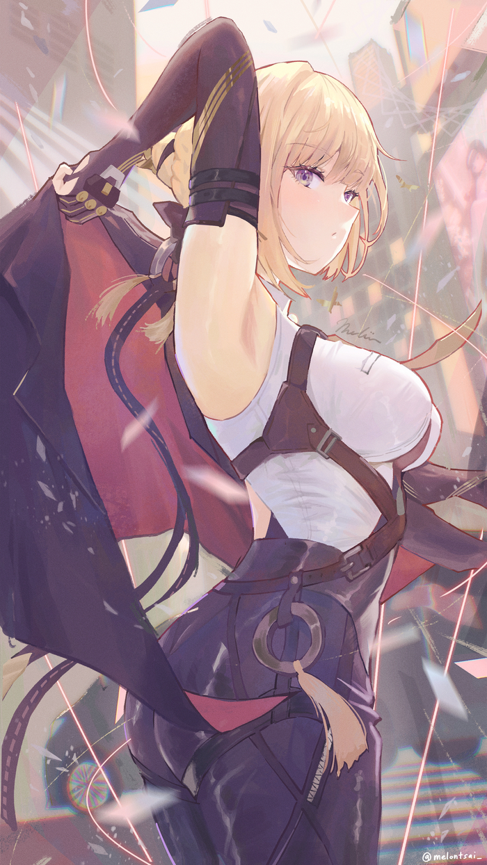 Evelyn Chevalier #017 , Anime Art, Zenless Zone Zero,  , , , , , , , Sideboob