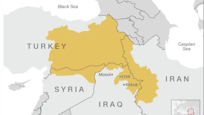 Территории, на которые претендует Курдистан