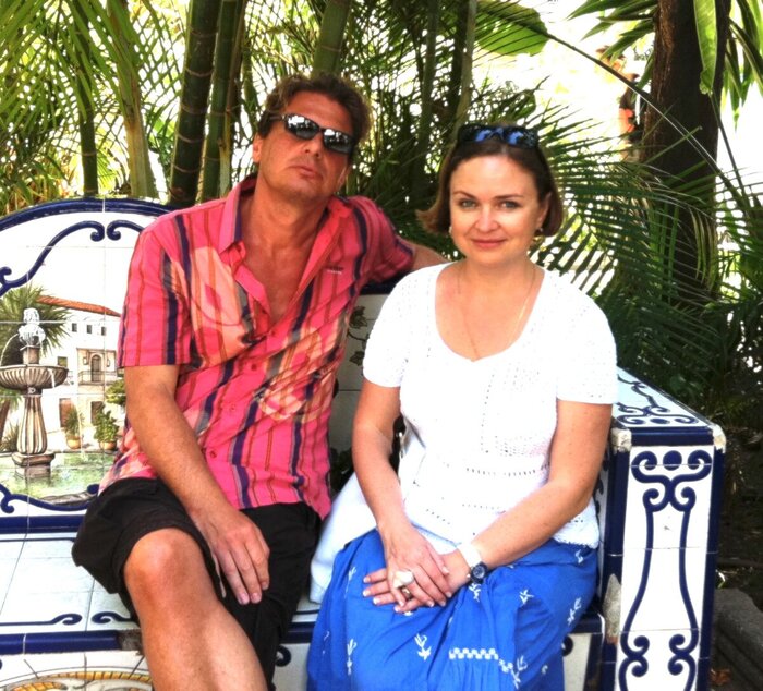 Автор с Ольгой Семёновой в Испании во время работы над фильмом о писателе