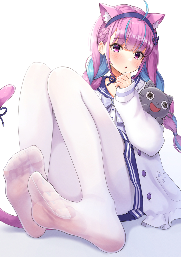 ,    , Anime Art, Hololive, Virtual YouTuber, Minato Aqua, Animal Ears, , , 