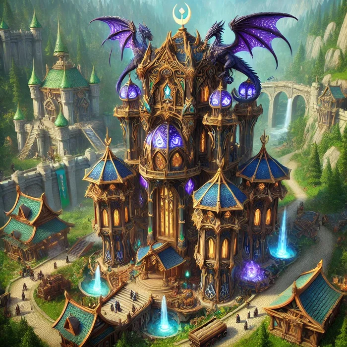 Dragon Tower: The New Summit of Argus House - My, Fantasy, World of warcraft, cat
