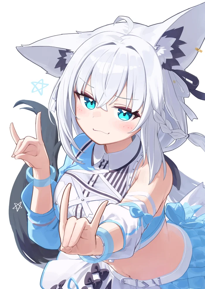 Con Con - Anime art, Anime, Virtual youtuber, Hololive, Shirakami fubuki, Deaver, Animal ears, Tail