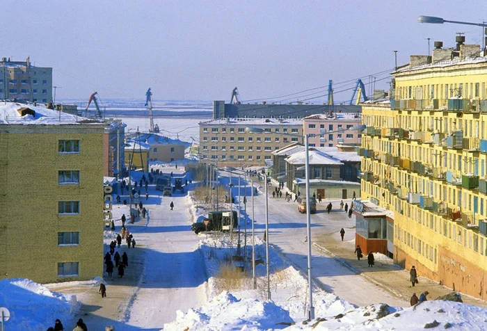 Winter in Dudinka, Northern USSR, 1979 - Dudinka, North, the USSR, Made in USSR, Childhood in the USSR, Siberia, Retro, Telegram (link)