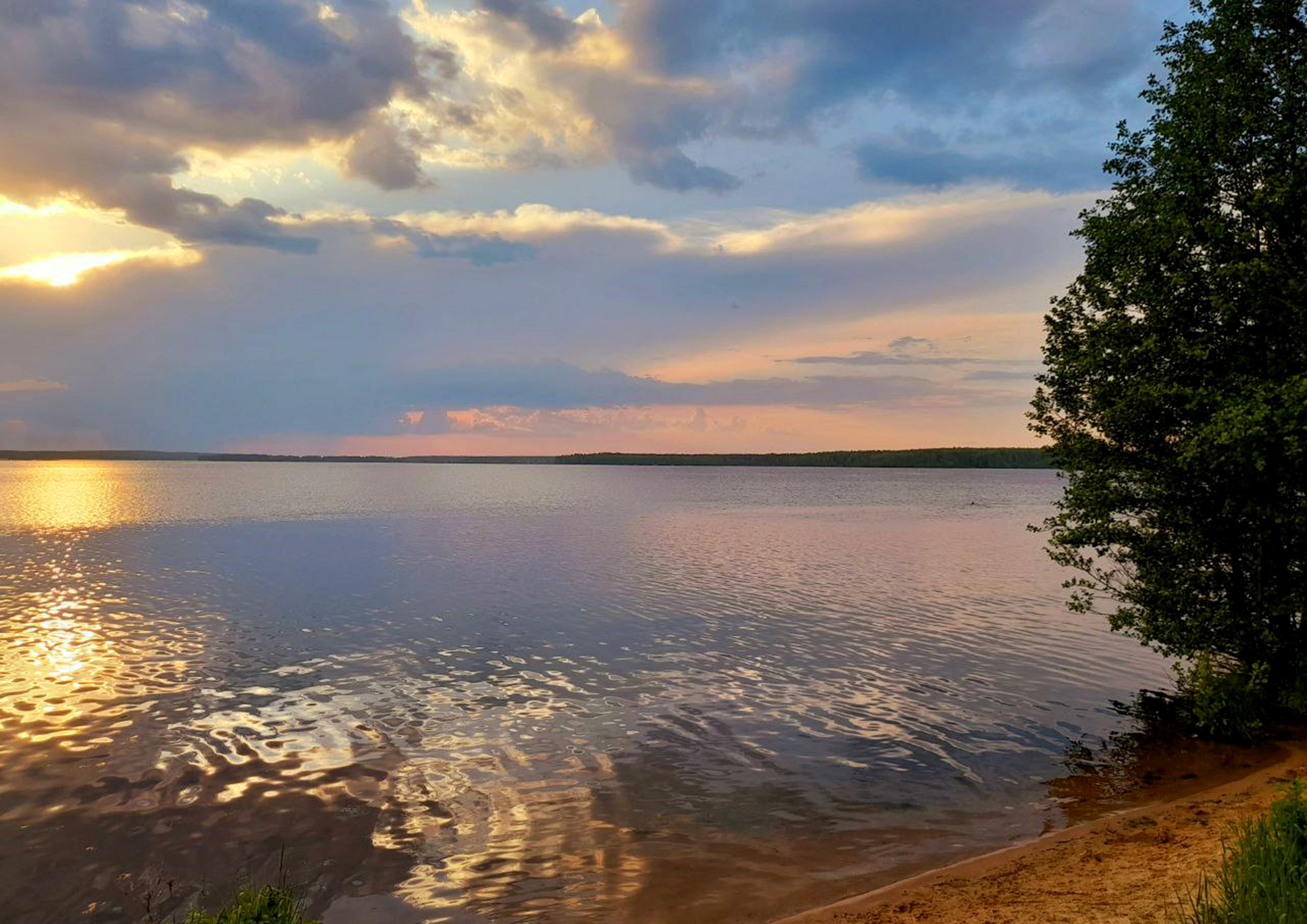 Evening warmth - My, Mobile photography, Evening, Nature, Sunset, Reservoir, Landscape