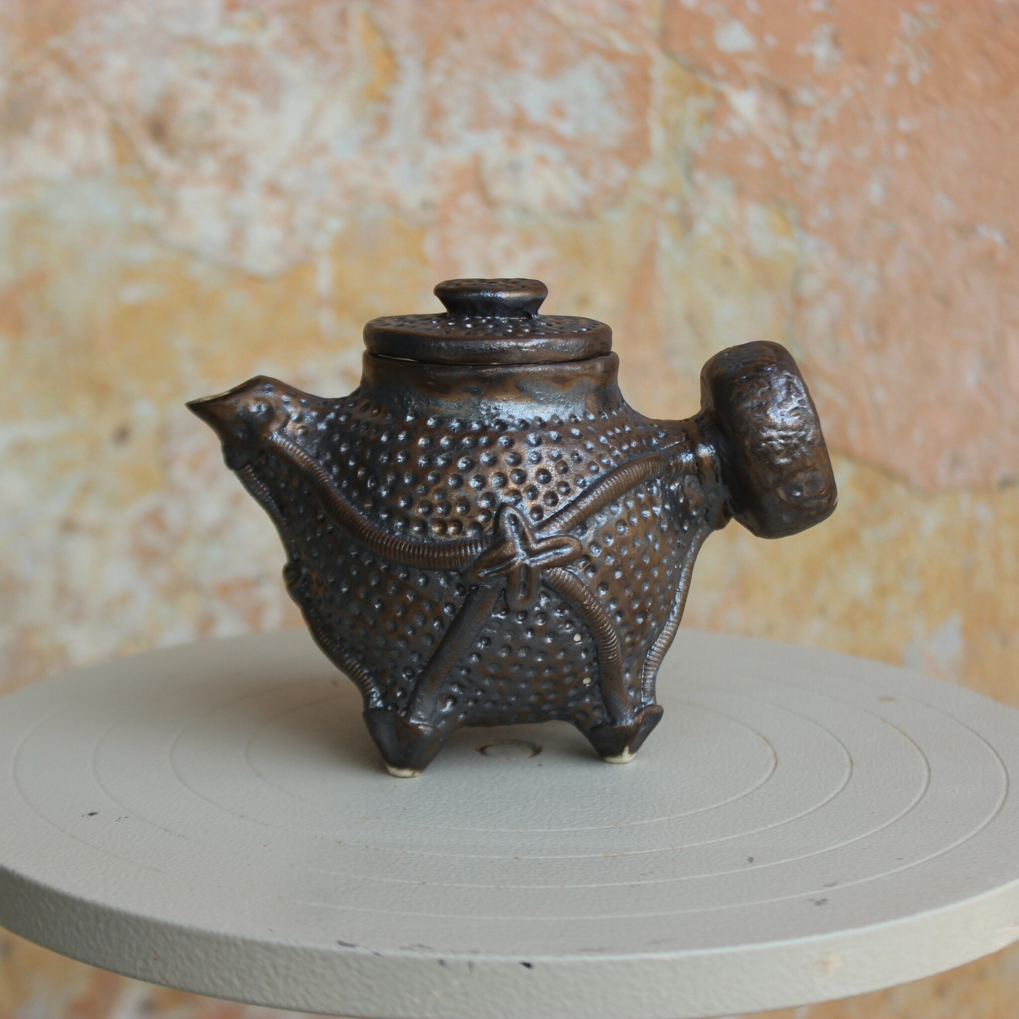 Brave samovar - My, Ceramics, Лепка, Needlework without process, His own ceramist, Kettle, Longpost