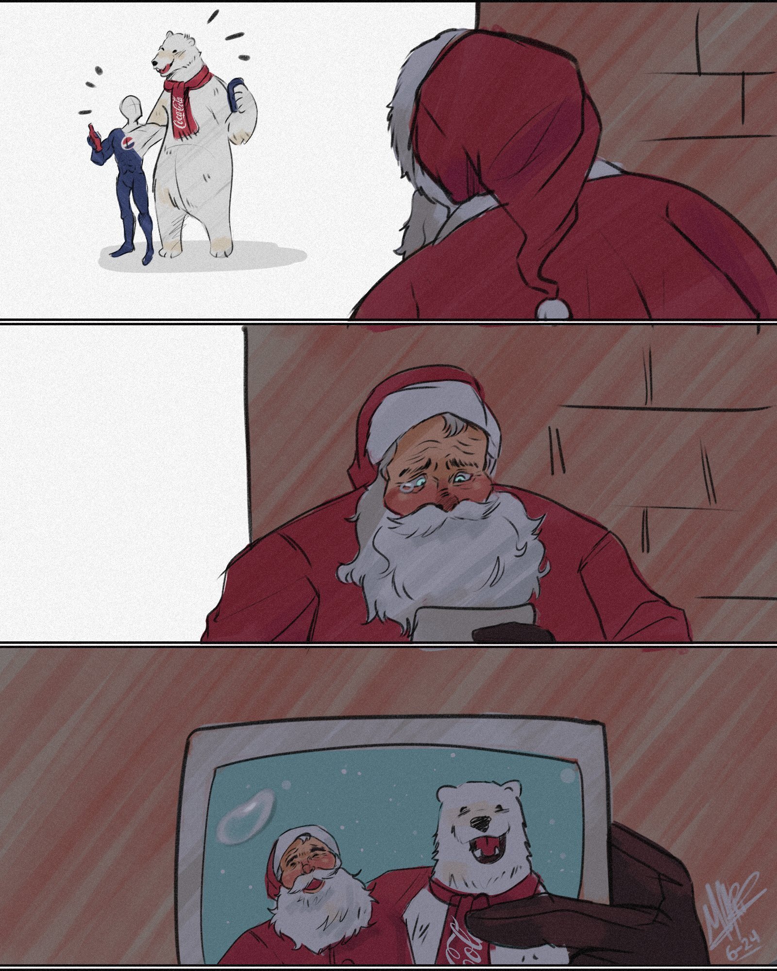 Pepsiman - Comics, Santa Claus, Pepsiman, Pepsi, Coca-Cola, Polar bear