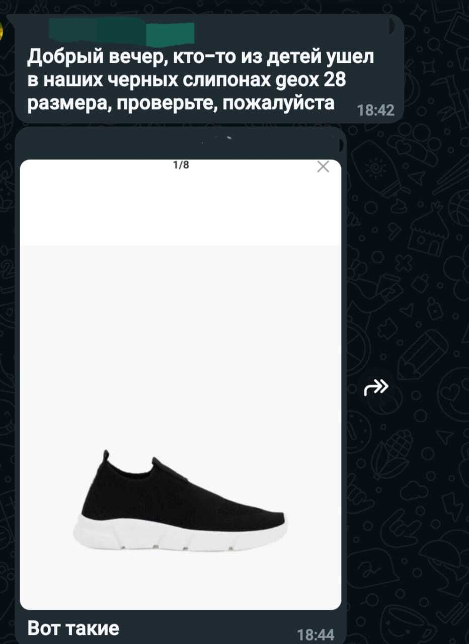 Sadov's stories) - My, Kindergarten, Correspondence, Screenshot, Shoes, Humor, Children, Longpost