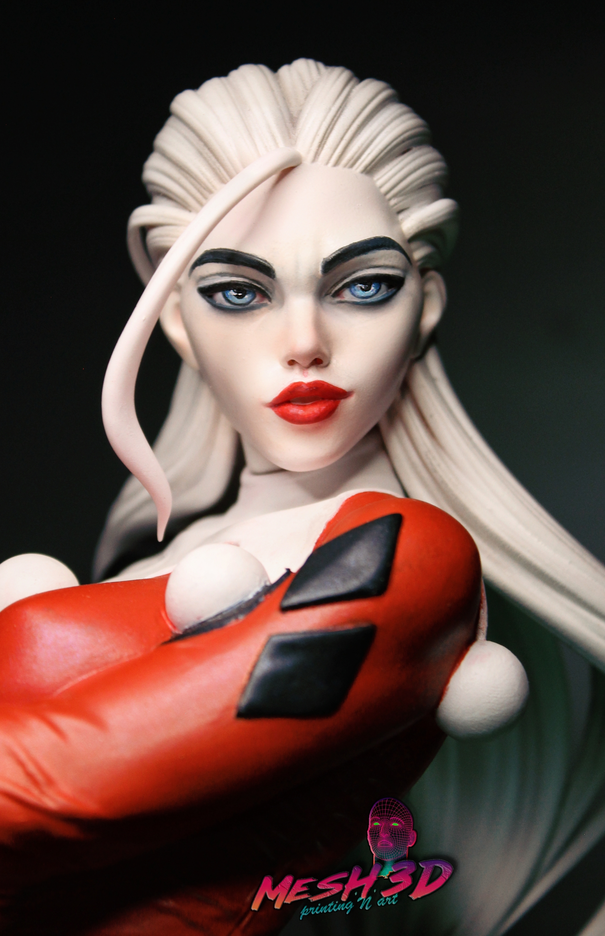 Harley Quinn figurine. Charismatic woman from 3d studio esMonster - My, Marvel, Dc comics, Batman, Harley quinn, Joker, 3D печать, 3D printer, Handmade, Figurines, Statuette, Needlework with process, GIF, Longpost