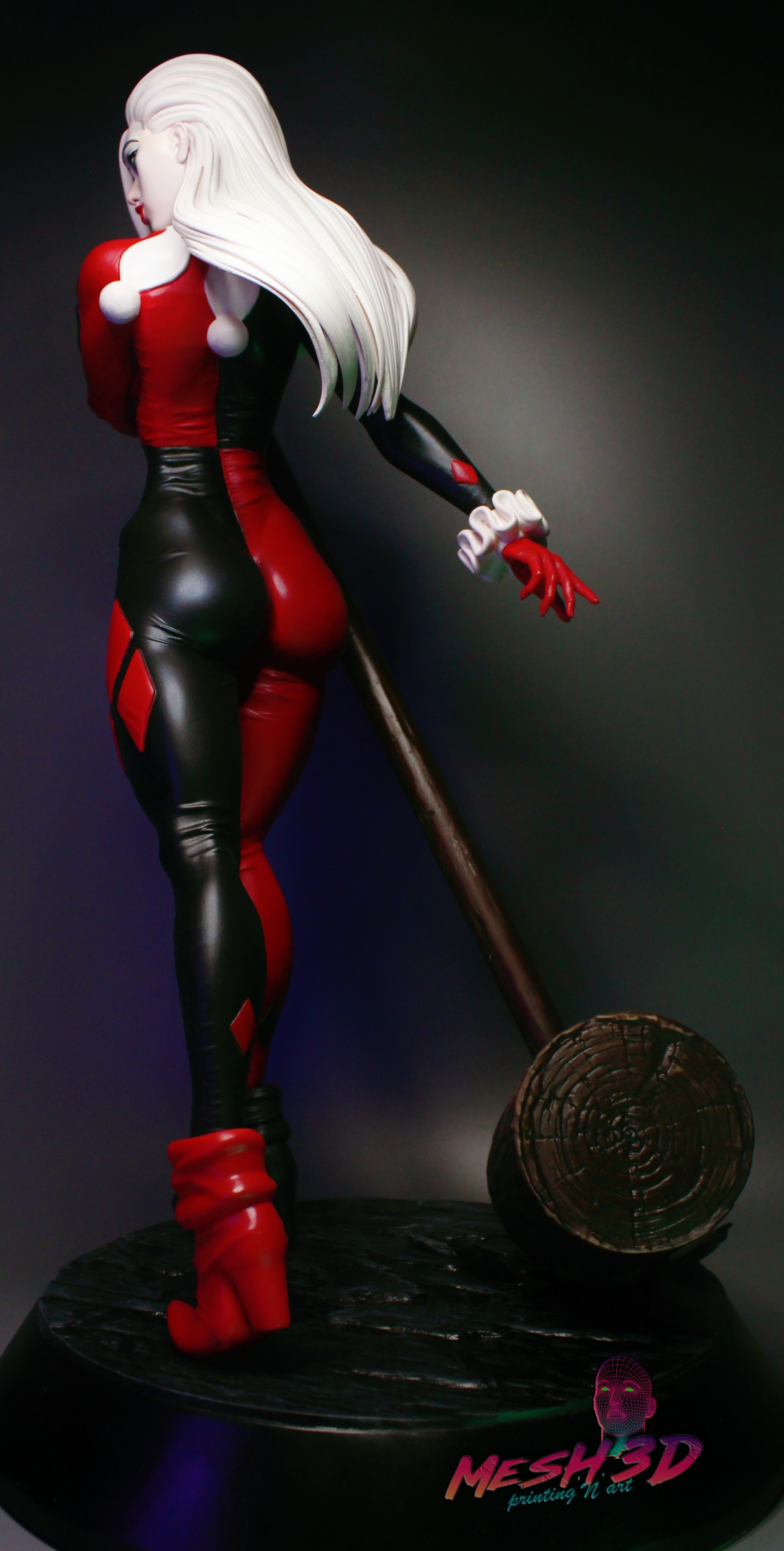 Harley Quinn figurine. Charismatic woman from 3d studio esMonster - My, Marvel, Dc comics, Batman, Harley quinn, Joker, 3D печать, 3D printer, Handmade, Figurines, Statuette, Needlework with process, GIF, Longpost