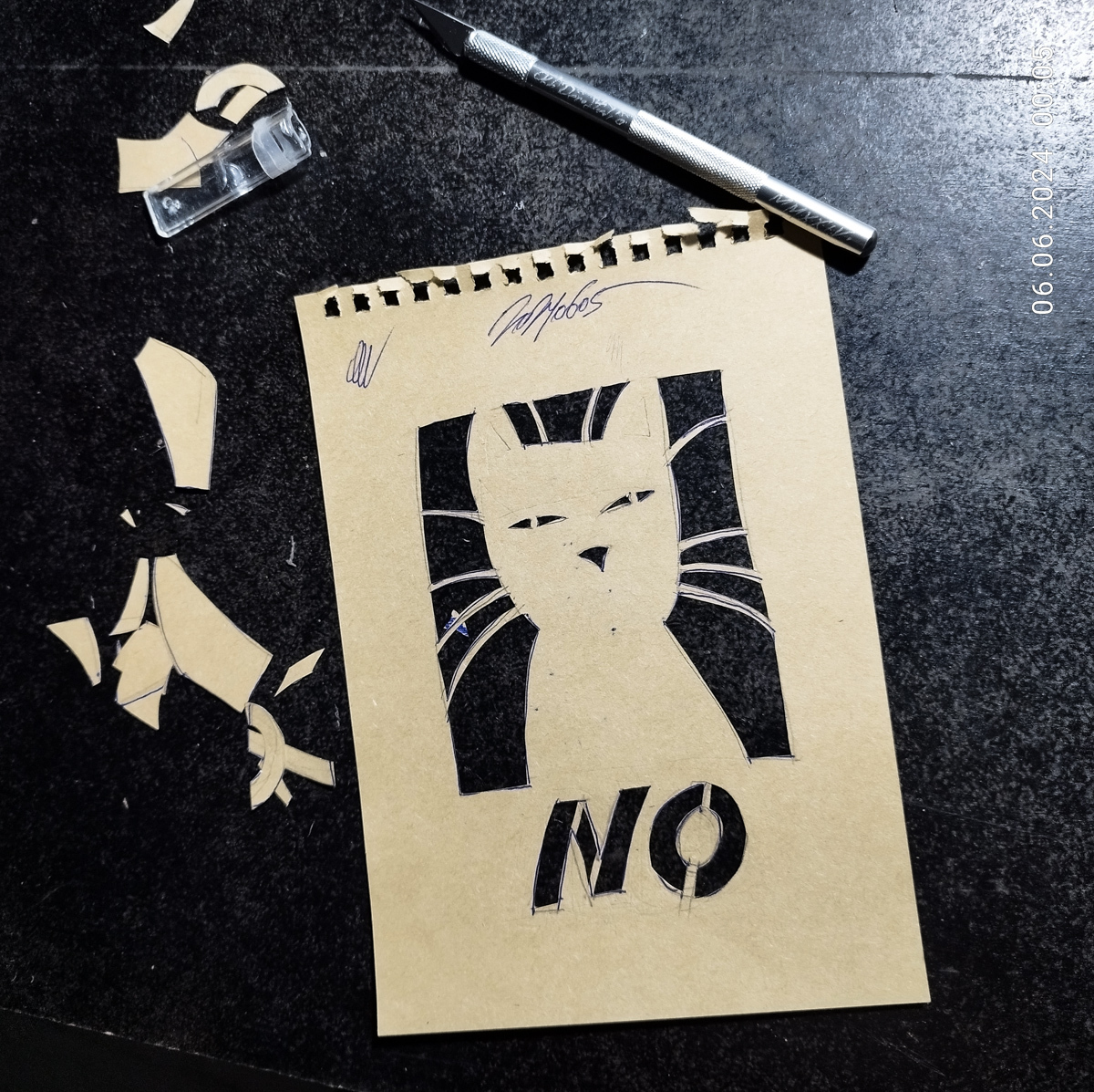 Stencil with kote - My, Graphics, Characters (edit), Stencil, cat, Combinatorics, Longpost