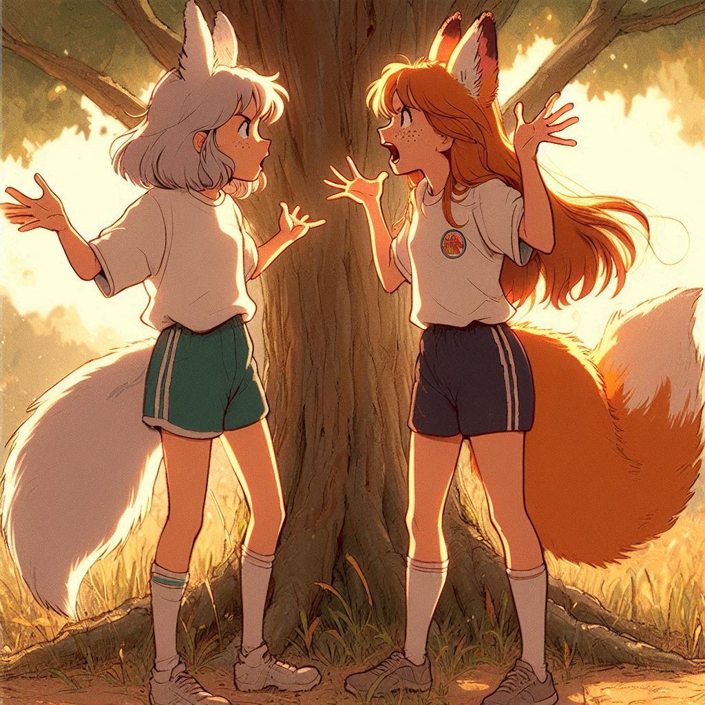 To an abandoned radio station, e03 - My, Neural network art, Нейронные сети, Art, Girls, Anime art, Anime, Original character, Kitsune, Animal ears, Tail, Redheads, Freckles, Hike, Summer, Memories, Bus, Ginger & White, Longpost