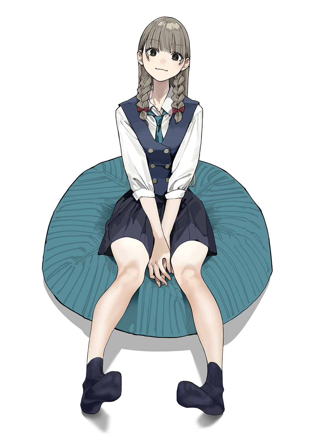 A little more high culture - Anime, Anime art, Girls, Original character, Legs, Ottoman, Longpost