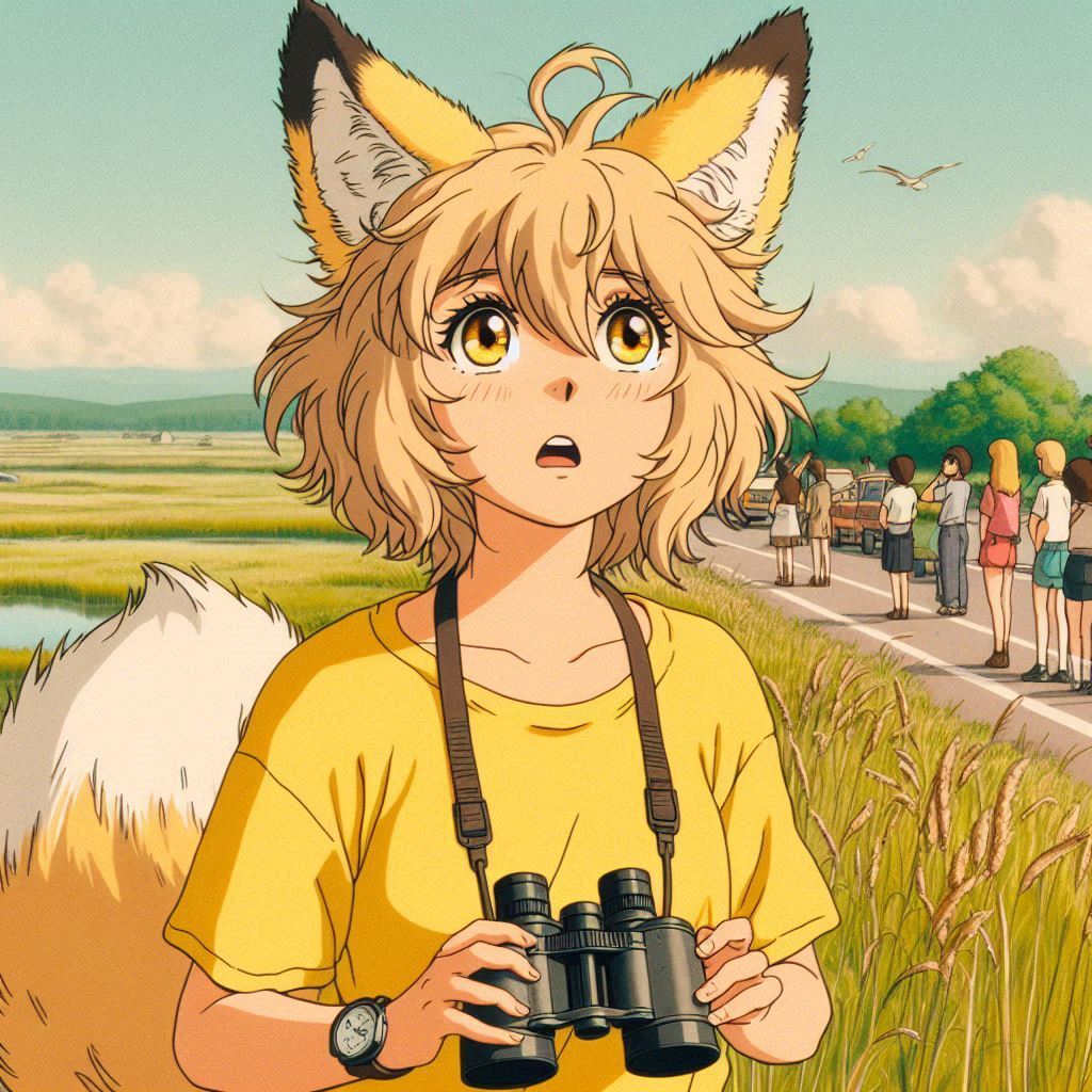 Roberta and the dream - My, Neural network art, Нейронные сети, Art, Girls, Anime art, Anime, Original character, Kitsune, Animal ears, Tail, Rocket launch, Space, Ginger & White, Longpost