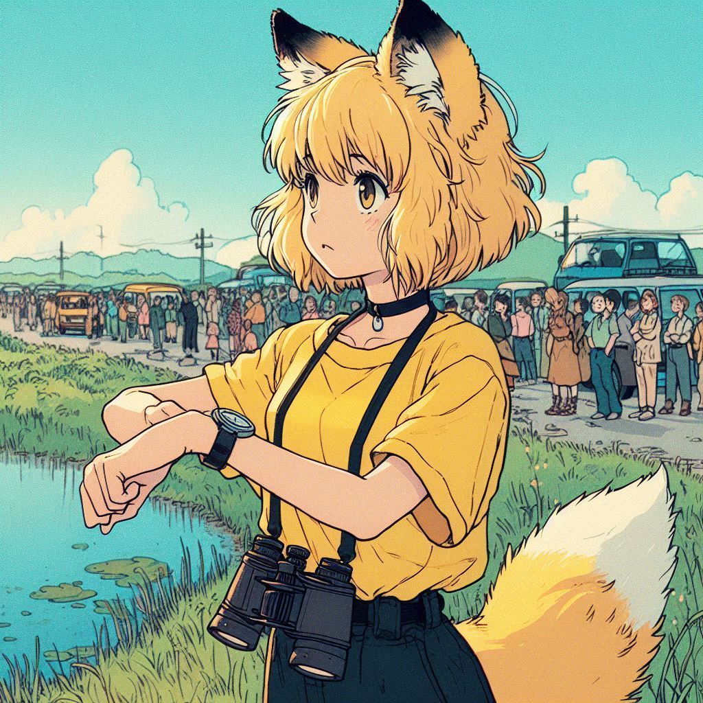 Roberta and the dream - My, Neural network art, Нейронные сети, Art, Girls, Anime art, Anime, Original character, Kitsune, Animal ears, Tail, Rocket launch, Space, Ginger & White, Longpost