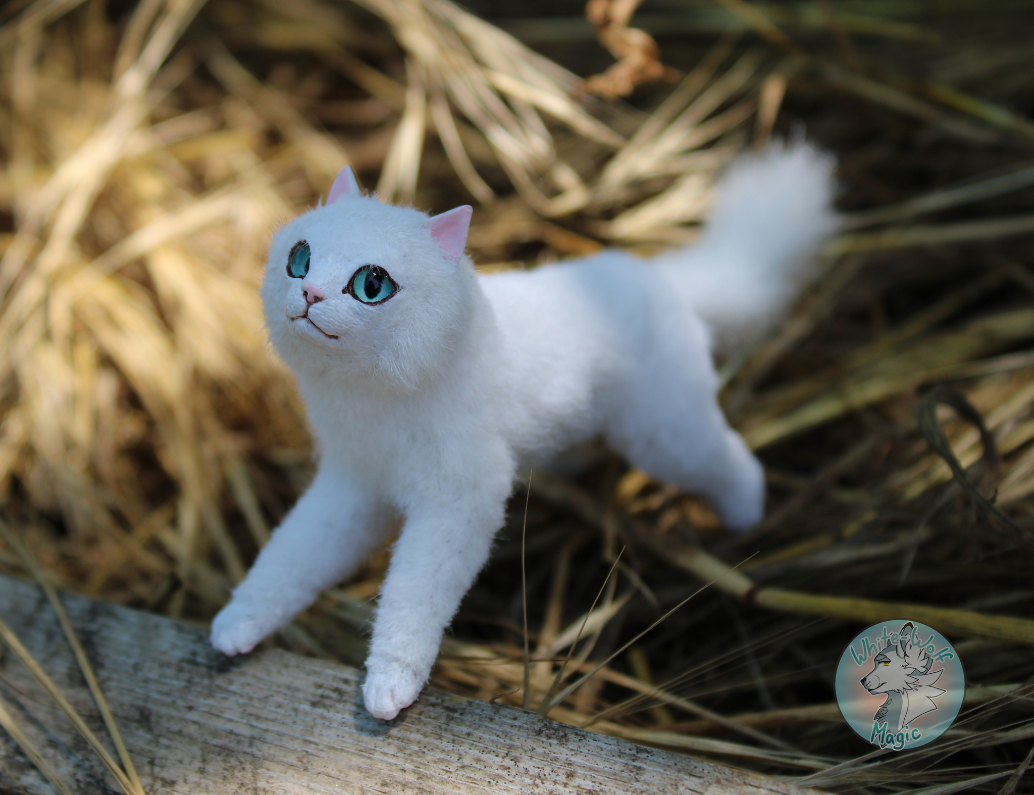 Mini cat in mixed media - My, Polymer clay, Needlework without process, Handmade, Author's toy, Artificial fur, Miniature, Longpost