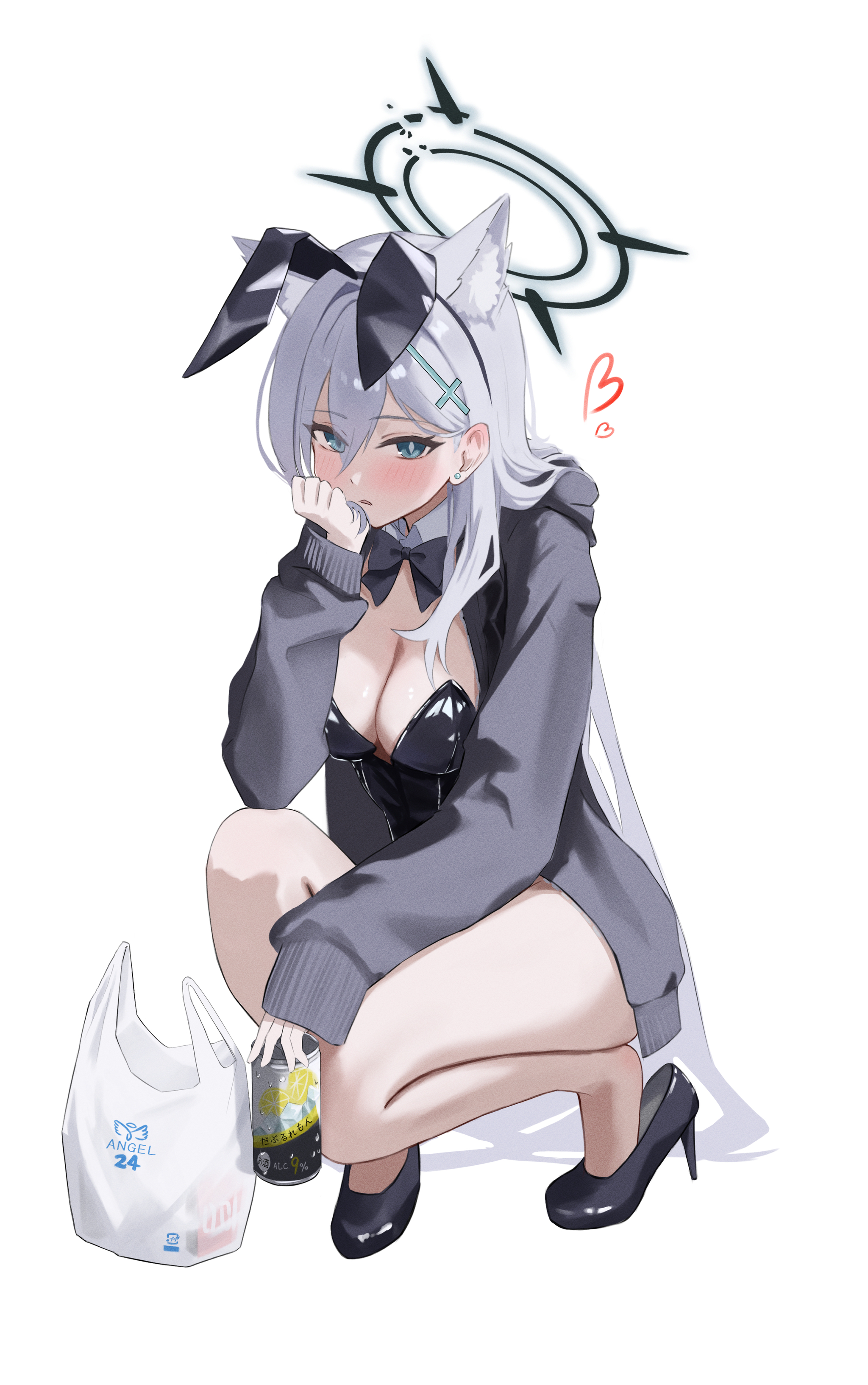 Bunny Shiroko - Blue archive, Sunaookami Shiroko, Shiroko Terror, Арт, Девушки, Игры, Anime Art, Аниме, Animal Ears, Bunnysuit