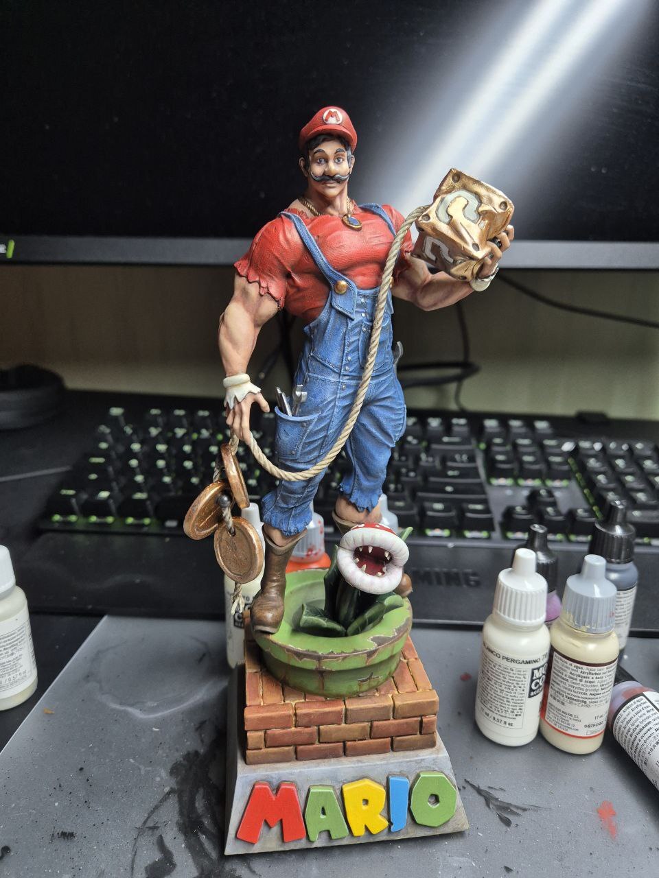 Mario. We print and paint - My, Figurines, Painting miniatures, 3D печать, Modeling, Scale model, 3D printer, Painting, Collecting, Longpost