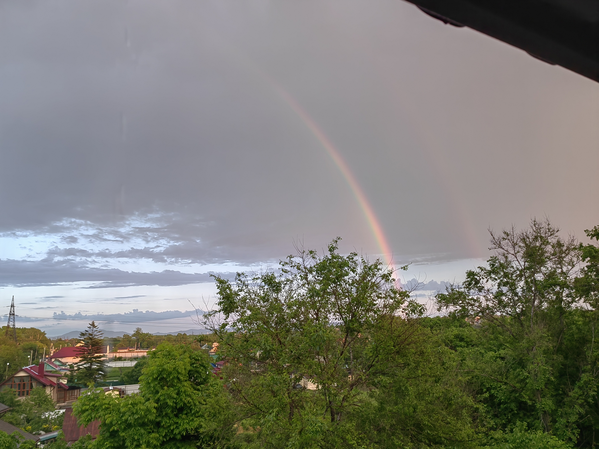 Rainbow! Just now - My, The photo, Thunderstorm, Rainbow