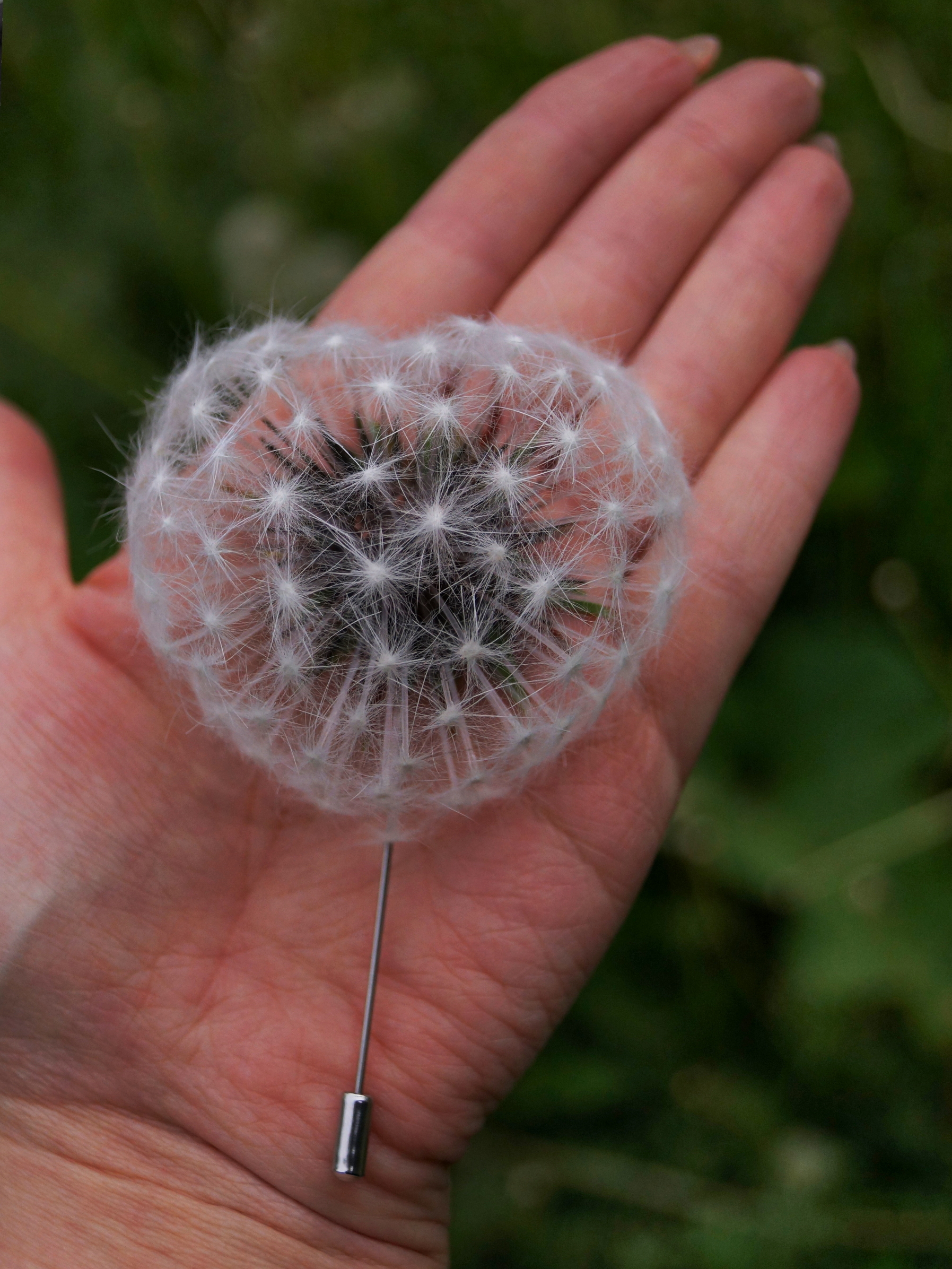 Dandelion in the shape of a heart - My, Vertical video, Needlework without process, Presents, Handmade, Brooch, Hobby, Girls, Flowers, Summer, Heart, Decoration, Crafts, Russia, Video, Longpost