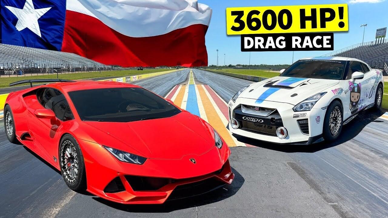 Nissan GT-R и Lamborghini Huracan сразились в дуэли | Пикабу