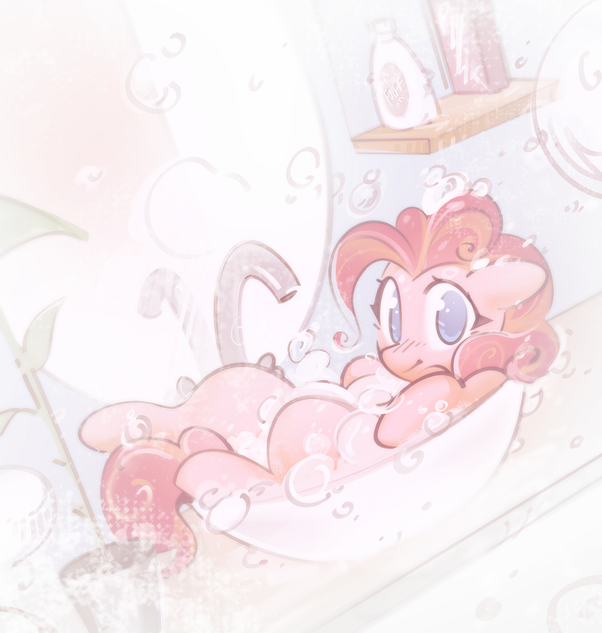 Taking a bath - My little pony, PonyArt, Pinkie pie, Mirroredsea