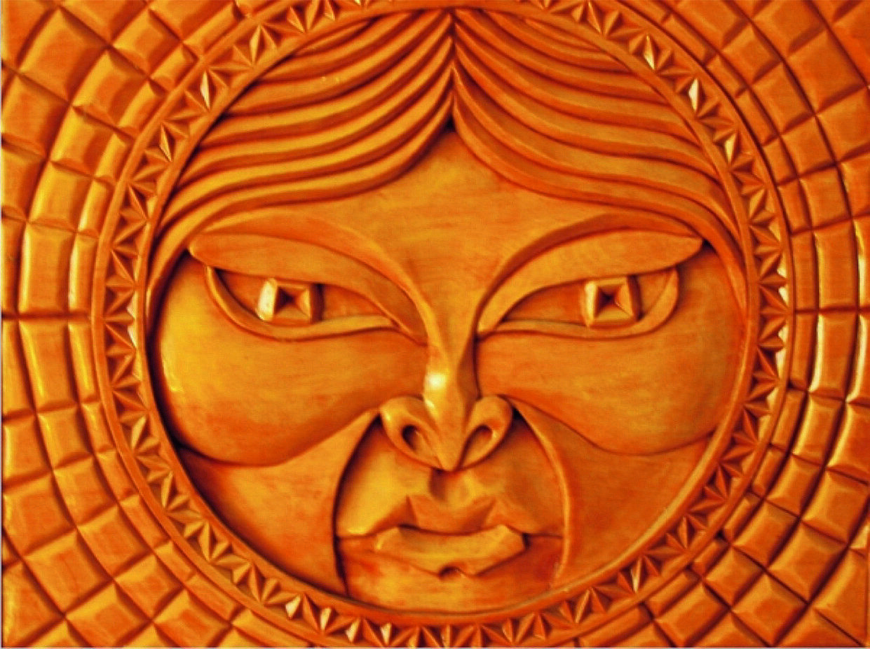 Kepkech-Chukchi Sun God - My, Wood carving, Linden, Chukotka, Passion, The sun, Longpost