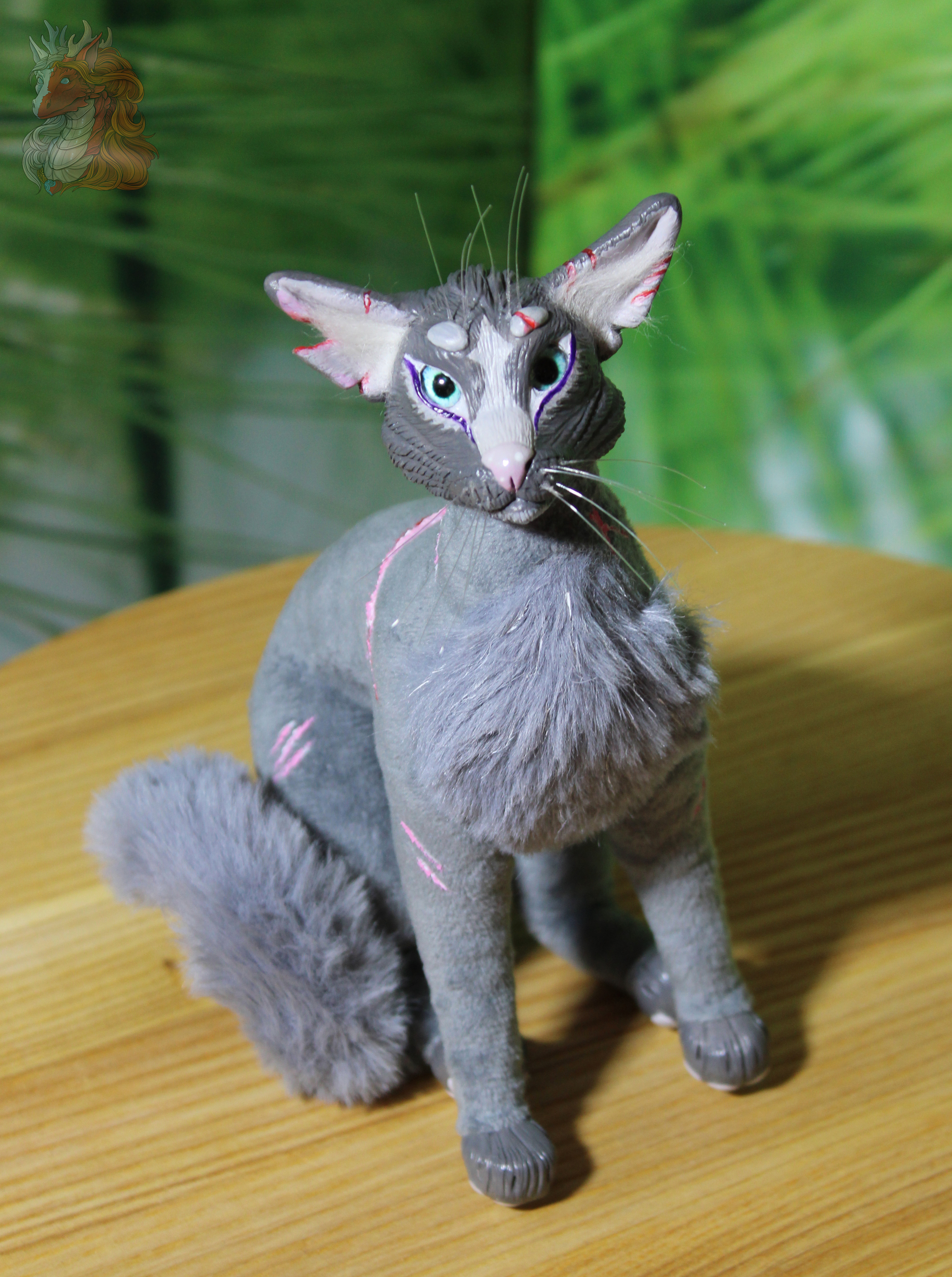 Blue Star. Character based on the book series Warrior Cats. Handmade toy in mixed media - My, Handmade, Author's toy, Needlework without process, With your own hands, Toys, Characters (edit), Soft toy, Plush Toys, Longpost