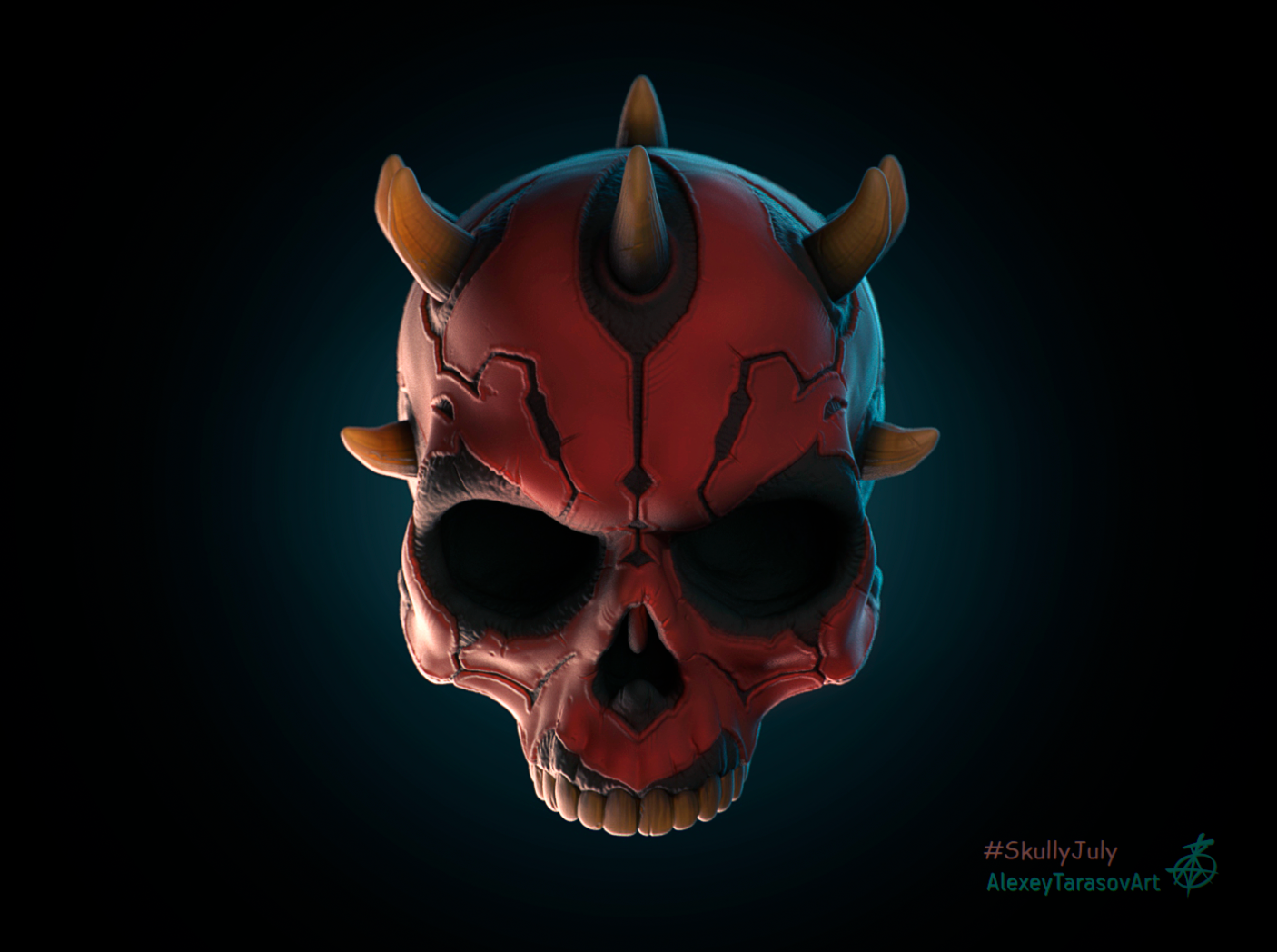 Darth Maul is no longer the same! - My, 3D, 3D graphics, Zbrush, Star Wars, Darth Maul, 3dcg, Scull, Skullyjuly, Render, Keyshot, Presentation, Art, Sculpting, Sculpture, 3D печать, 3D modeling, Video, Longpost