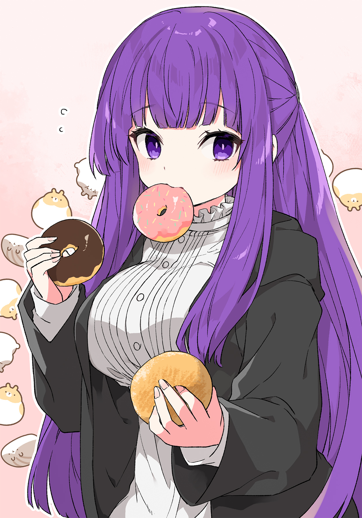 While the mentor is getting beer, I'm getting donuts - Anime, Anime art, Fern, Sousou no Frieren