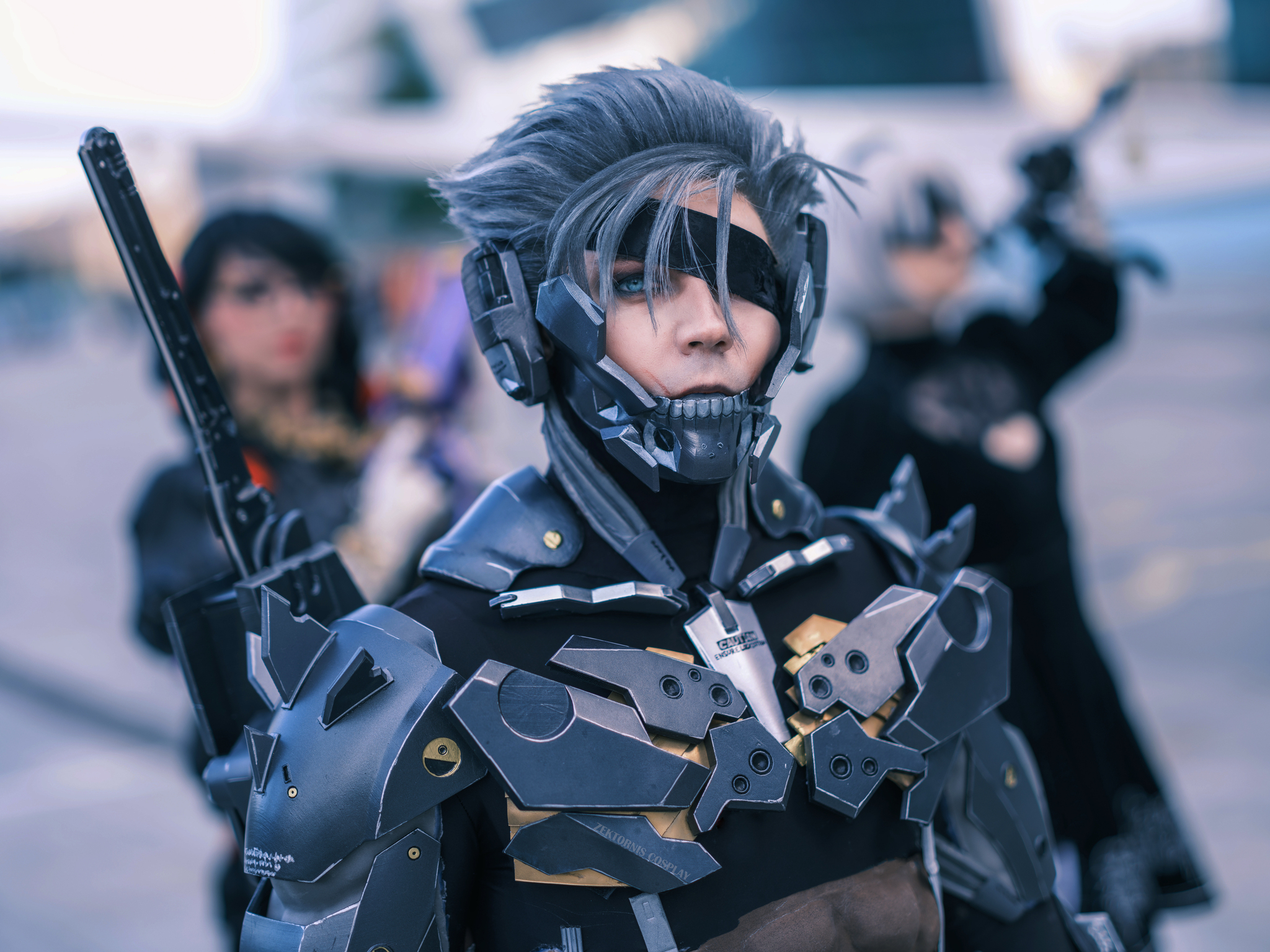 Raiden, 2B, Bayonetta cosplay - the best trio of Platinum Games - My, Cosplay, Games, NIER Automata, Metal gear rising, Yorha unit No 2 type B, Crossover, Longpost, The photo