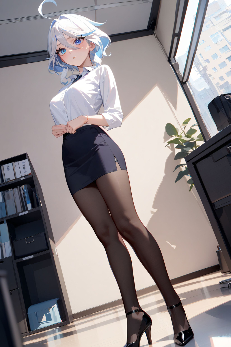 Office Truck - Genshin impact, Neural network art, Pixiv, Stable diffusion, Girls, Furina (Genshin Impact)