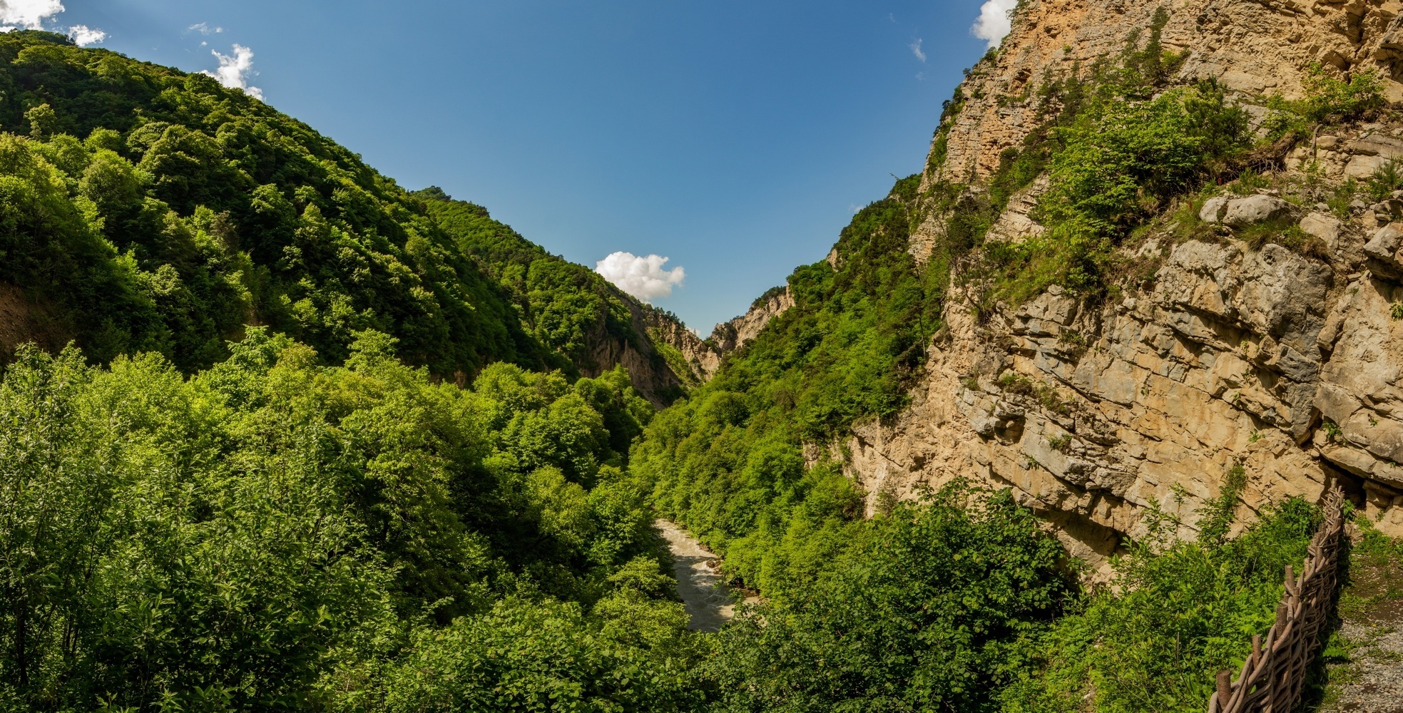 One day in Digoria. Taymazi (Three Sisters) Waterfall, Mount Qubus - My, Caucasus, North Ossetia Alania, Caucasus mountains, The mountains, The rocks, Forest, Flowers, Waterfall, The photo, Panoramic shooting, Spherical panorama, Beautiful view, Canon 600D, Samyang 14mm, 70-300mm, Landscape, Longpost