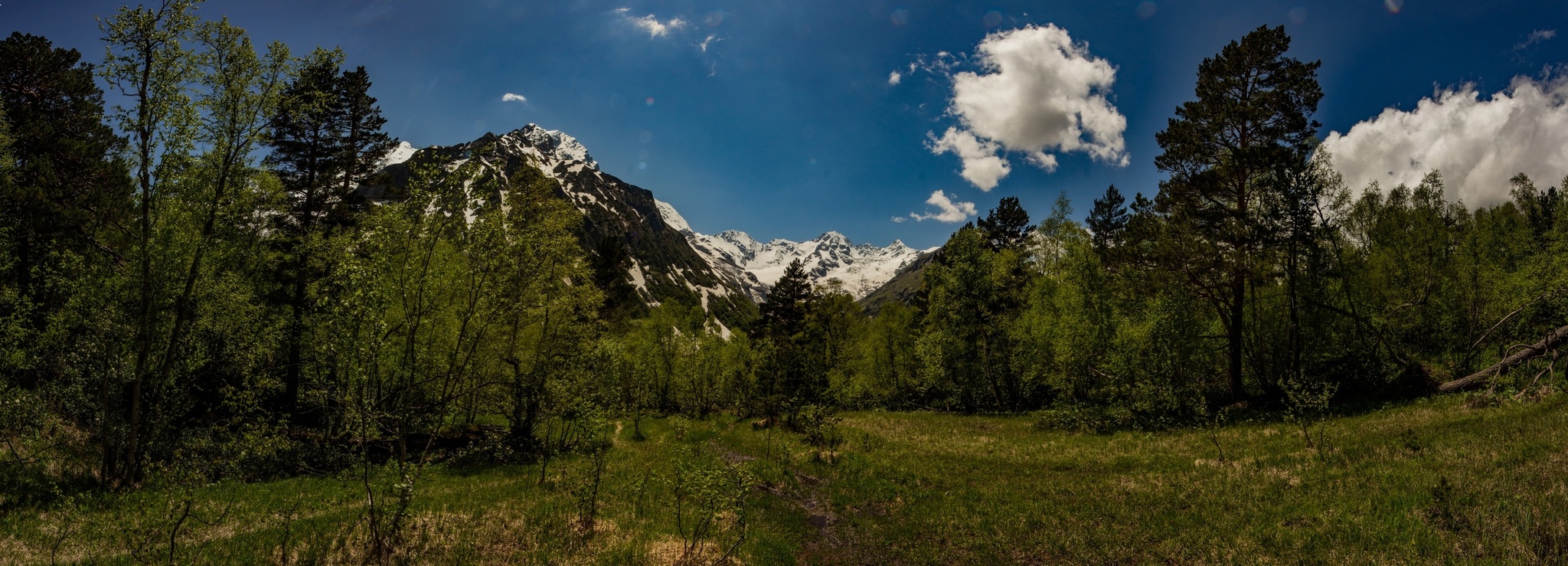 One day in Digoria. Taymazi (Three Sisters) Waterfall, Mount Qubus - My, Caucasus, North Ossetia Alania, Caucasus mountains, The mountains, The rocks, Forest, Flowers, Waterfall, The photo, Panoramic shooting, Spherical panorama, Beautiful view, Canon 600D, Samyang 14mm, 70-300mm, Landscape, Longpost